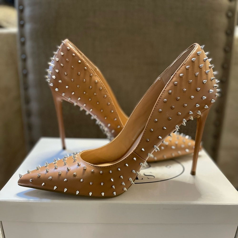 Neutral studded heels